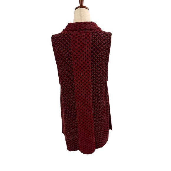 Habitat Women’s Medium Red Black Sleeveless Knit Sweater Vest Button Front - Picture 8 of 13